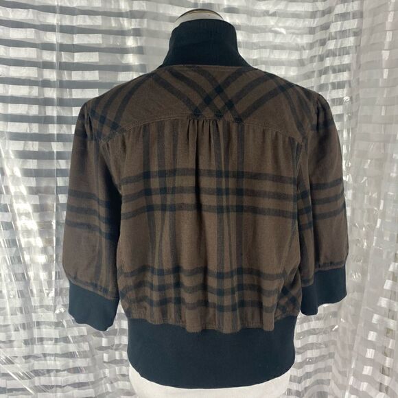 Cato Plaid Quarter Sleeve Snap Up Jacket - Picture 4 of 7